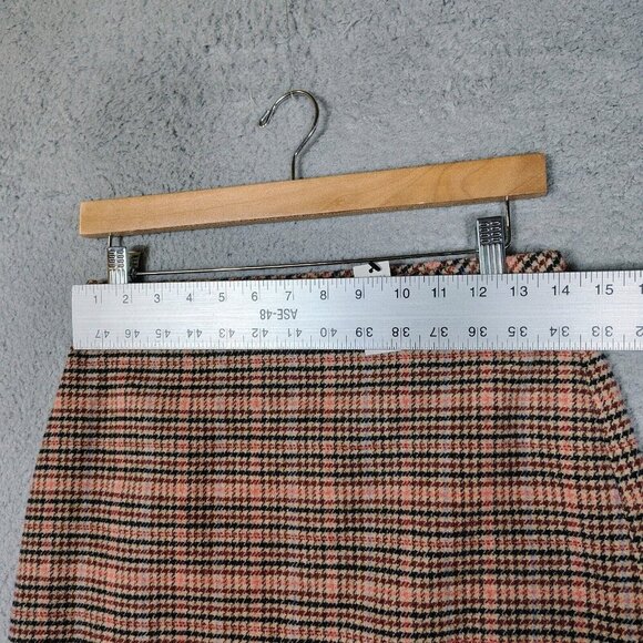 Talbots Skirt Women's 2 Petite Pink Houndstooth Wool Blend Fall Autumn NWT - Picture 5 of 11
